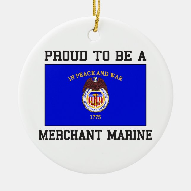 Proud Merchant Marine Ceramic Ornament (Front)