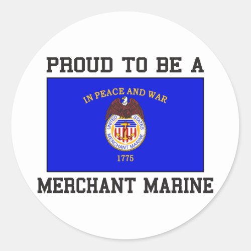 Proud Merchant Marine Classic Round Sticker