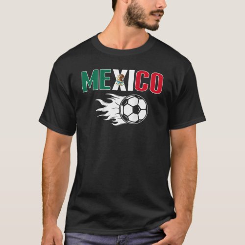 Proud Mexico Soccer Fans Jersey Mexican Flag Footb T_Shirt