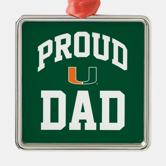 Proud Miami Family - the U Metal Ornament (Front)