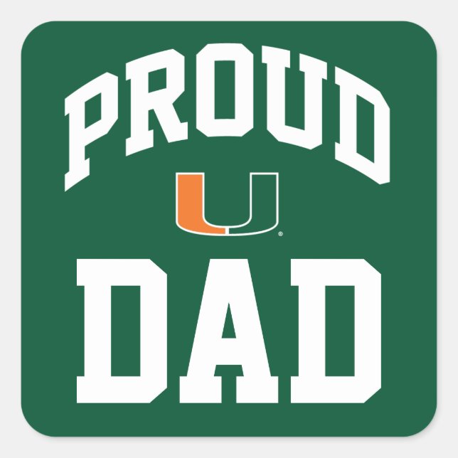 Proud Miami Family - the U Square Sticker (Front)