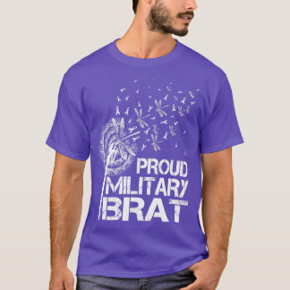 Proud Military Brat Military Child Month Purple Up T-Shirt