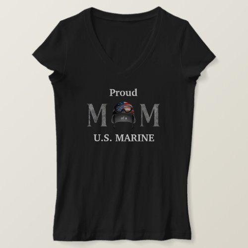 Proud Military Mom Customizable V_Neck T_Shirt