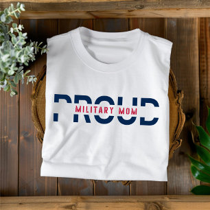 Proud Military Mom Red and Blue Women's T-shirt