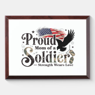 Proud Military Mom Soldier Pride Art Award Plaque
