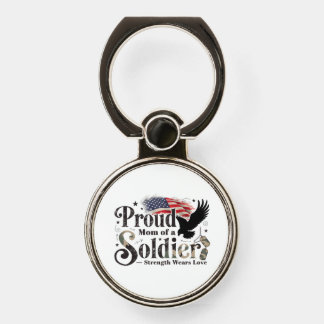 Proud Military Mom Soldier Pride Art Phone Ring Stand