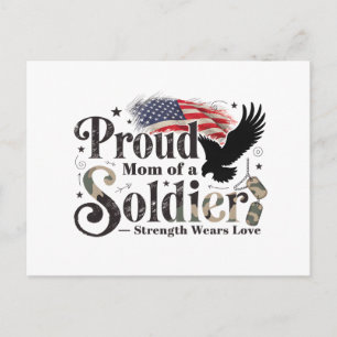 Proud Military Mom Soldier Pride Art Postcard