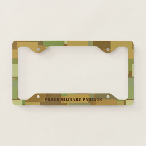 Proud Military Parents Camouflage License Plate Frame