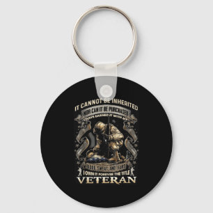 Proud Military Veteran Patriotic American Flag It Keychain