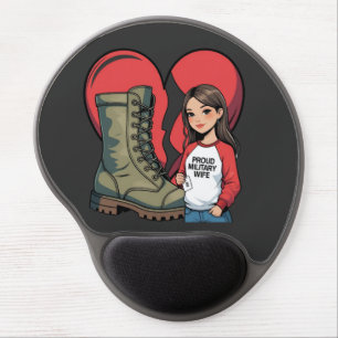 Proud Military Wife – “Boot Wife” Heart Gel Mouse Pad