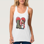 Proud Military Wife – “Boot Wife” Heart Tank Top