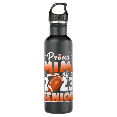 proud mimi of a 2senior football graduation stainless steel water bottle