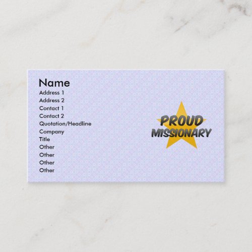 Proud Missionary Business Card Templates