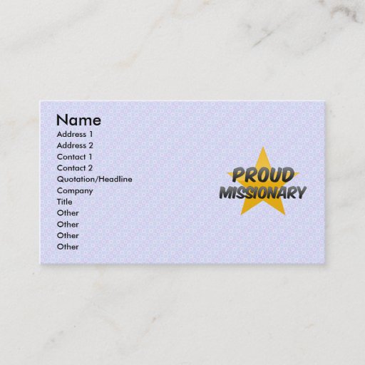 Customizable Proud Missionary Business Card Templates