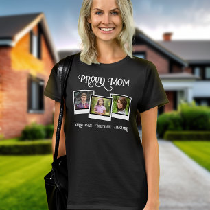 Proud Mom 3 Photo Montage Snapshot Mother's Day T-Shirt