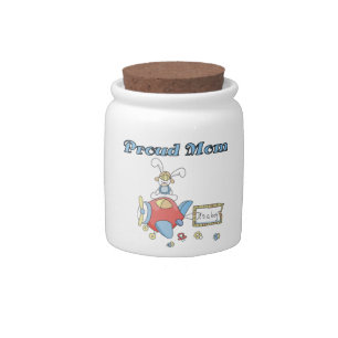 Proud Mom Airplane It's a Boy Gifts Candy Jar