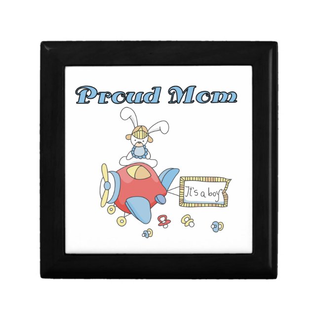 Proud Mom Airplane It's a Boy Gifts Gift Box (Front)