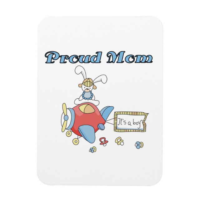 Proud Mom Airplane It's a Boy Gifts Magnet (Vertical)
