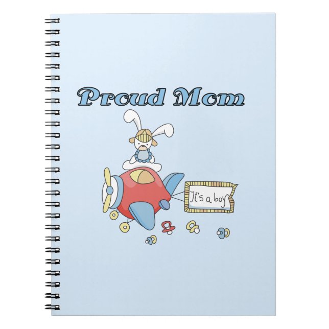 Proud Mom Airplane It's a Boy Gifts Notebook (Front)