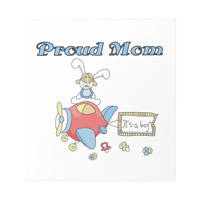 Proud Mom Airplane It's a Boy Gifts Notepad (Front)