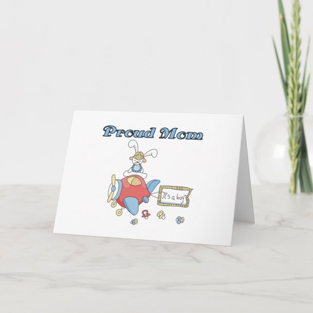 Proud Mom-Airplane It's a Boy tshirts and gifts Announcement (Front)