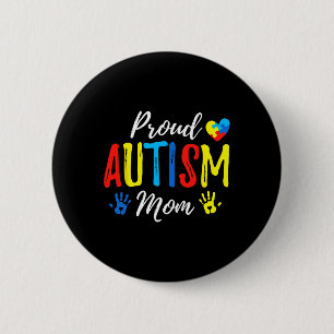Proud Mom Autism Awareness Family Matching Button