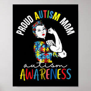 Proud Mom Autism Awareness Family Matching Gifts Poster