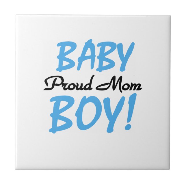 Proud Mom Baby Boy Gifts Tile (Front)