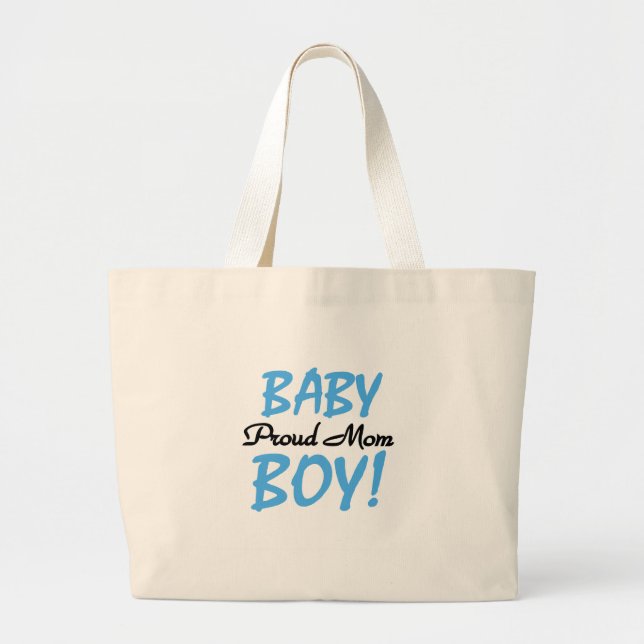 Proud Mom Baby Boy Tshirts and Gifts Large Tote Bag (Front)