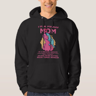 Proud Mom Brain Tumor Awareness Survivor Girl Brai Hoodie