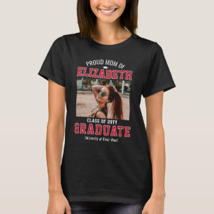 Proud Mom Class of 2026 Graduate Parent Custom Red T-Shirt