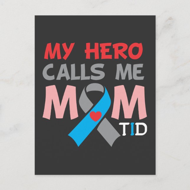 Proud Mom Diabetic Son Diabetes Awareness Warrior Postcard (Front)