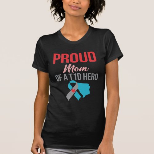Proud Mom Diabetic Son Warrior Diabetes Awareness T_Shirt
