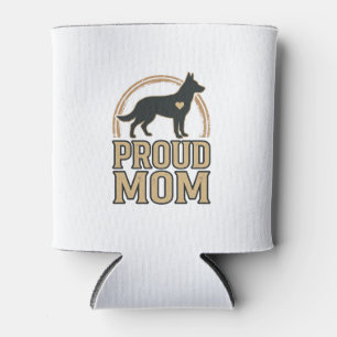 Proud Mom Dog Silhouette Vintage Vector Design_1 Can Cooler