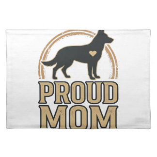 Proud Mom Dog Silhouette Vintage Vector Design_1 Cloth Placemat
