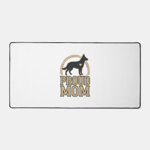 Proud Mom Dog Silhouette Vintage Vector Design_1 Desk Mat