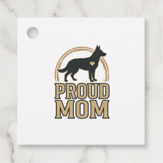 Proud Mom Dog Silhouette Vintage Vector Design_1 Favor Tags