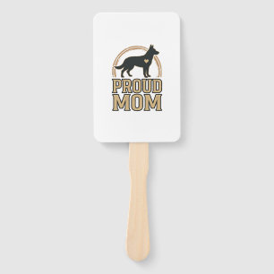 Proud Mom Dog Silhouette Vintage Vector Design_1 Hand Fan