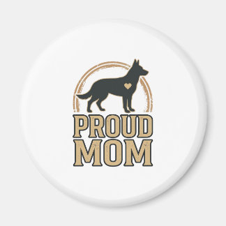 Proud Mom Dog Silhouette Vintage Vector Design_1 Magnet
