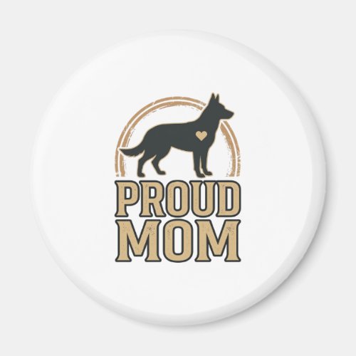 Proud Mom Dog Silhouette Vintage Vector Design_1 Magnet