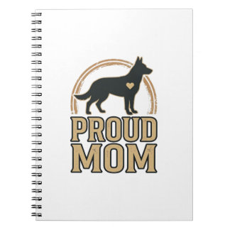 Proud Mom Dog Silhouette Vintage Vector Design_1 Notebook