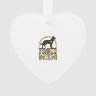 Proud Mom Dog Silhouette Vintage Vector Design_1 Ornament