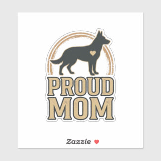 Proud Mom Dog Silhouette Vintage Vector Design_1 Sticker