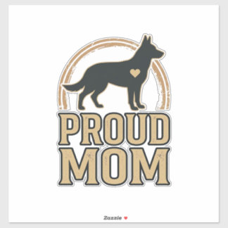 Proud Mom Dog Silhouette Vintage Vector Design_1 Sticker