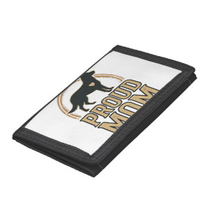 Proud Mom Dog Silhouette Vintage Vector Design_1 Trifold Wallet
