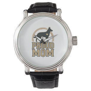 Proud Mom Dog Silhouette Vintage Vector Design_1 Watch