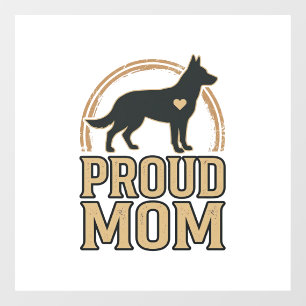 Proud Mom Dog Silhouette Vintage Vector Design_1 Window Cling