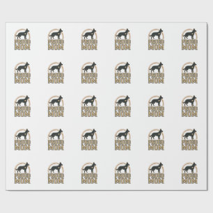 Proud Mom Dog Silhouette Vintage Vector Design_1 Wrapping Paper