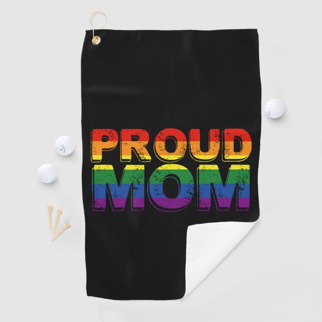 Proud Mom Gay Pride LGBT Rainbow Mother LGBTQ  Golf Towel (InSitu)