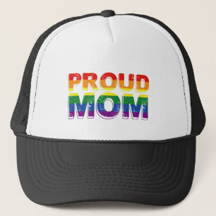 Proud Mom Gay Pride LGBT Rainbow Mother LGBTQ  Trucker Hat